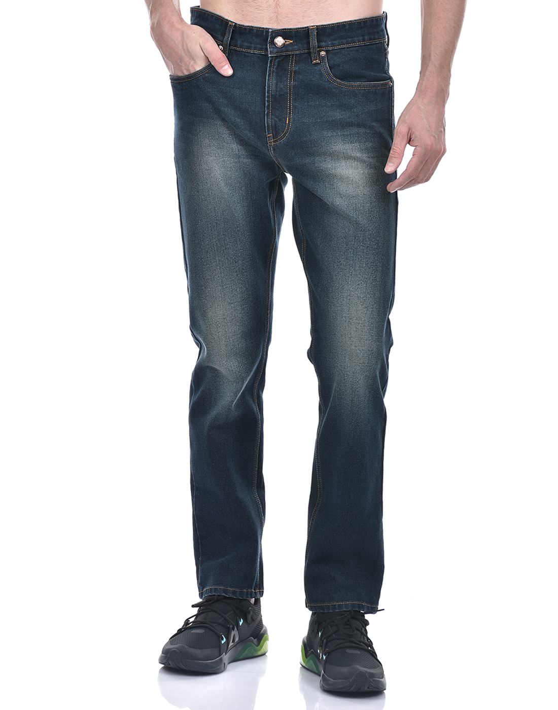 Numero Uno Men Solid Dark Blue Jeans